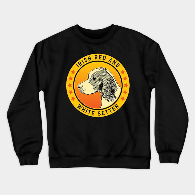 Irish Red and White Setter Dog Portrait Crewneck Sweatshirt by millersye